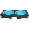 image:imageDexas Pets Adjustable Height Double Pet Feeder with Stainless Steel BowlsGrayBlue