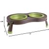 image:imageDexas Popware for Pets Double Elevated Pet Feeder Large GrayGreenBrownGreen