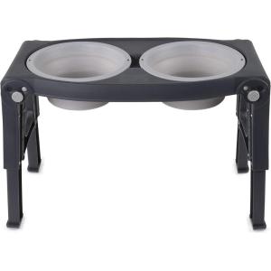 image:imageDexas Pets Adjustable Height Double Pet Feeder with Stainless Steel BowlsLight Gray