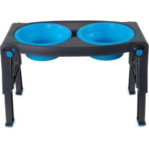 image:imageDexas Pets Adjustable Height Double Pet Feeder with Stainless Steel BowlsPro Blue