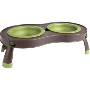 image:imageDexas Popware for Pets Double Elevated Pet Feeder Large GrayGreenBrownGreen