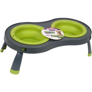 image:imageDexas Popware for Pets Double Elevated Pet Feeder Large GrayGreenGrayGreen