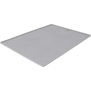 image:imageDexas Pets Grippmat Flexible NonSlip Pet PlacematSpill Catcher for Dog Bowls and Cat Bowls 17 by 235 Inches GrayLight Gray
