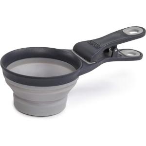 image:imageDexas Popware for Pets Collapsible Klip Scoop 3 in 1 Design Convenient Measuring Cup Food Scooper and Bag Clip1 Cup Capacity Pet Food Scoop Versatile Food Measuring Cups Portion Control GrayGreenLight Gray