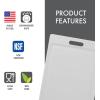 image:imageDexas NSF Polysafe Cutting Board with Handle 95 x 15 Inches Reversible NonSlip Kitchen Cutting Board WhiteConcave
