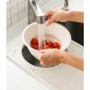 image:imageDexas Over the Sink PolyFiber Flax Cutting Board with Collapsible Colander Strainer 115 x 20 CreamTaupe