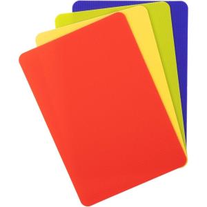 image:imageDexas Heavy Duty Cutting Board Grippmat Flexible Cutting Boards for Kitchen Set of 4 Non Slip Plastic Board Cutting Mat 115 by 14 inches Gray Turquoise White Green Set Kitchen GadgetsBlue Green Yellow Red