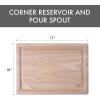 image:imageDexas Rubberwood Pour Spout Cutting Board  18 x 13 x 1  Juice Groove EasyPour Corner HeavyDuty Wood Board for Carving amp Chopping18L x 13W