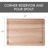 image:imageDexas Rubberwood Pour Spout Cutting Board  18 x 13 x 1  Juice Groove EasyPour Corner HeavyDuty Wood Board for Carving amp Chopping21L x 15W