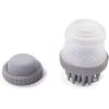 image:imageDexas ScrubBuster Silicone Dog Washing Brush with Builtin Shampoo Reservoir Pro BlueLight Gray