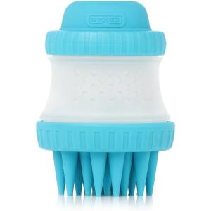 image:imageDexas ScrubBuster Silicone Dog Washing Brush with Builtin Shampoo Reservoir Pro BlueBlue