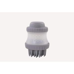 image:imageDexas ScrubBuster Silicone Dog Washing Brush with Builtin Shampoo Reservoir Pro BlueLight Gray