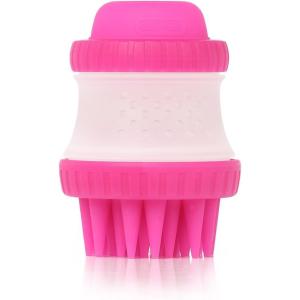 image:imageDexas ScrubBuster Silicone Dog Washing Brush with Builtin Shampoo Reservoir Pro BluePink