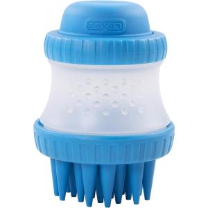 image:imageDexas ScrubBuster Silicone Dog Washing Brush with Builtin Shampoo Reservoir Pro BluePro Blue