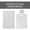 image:imageDexas 2Pack NSF Certified Polysafe Cutting Boards 11 x 145 12 x 18 Inches Reversible Kitchen Cutting Board with Handle and Juice Well White