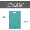 image:imageDexas NSF Certified Polysafe Cutting Board with Handle and Juice Well 12 x 18 inches Reversible Kitchen Cutting Board BlueTeal Green