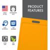 image:imageDexas NSF Certified Polysafe Cutting Board with Handle and Juice Well 12 x 18 inches Reversible Kitchen Cutting Board BlueYellow