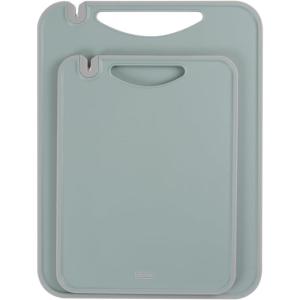 image:imageDexas 2Pack Reversible Cutting Board Set with Ceramic Knife Sharpener  NonSlip BuiltIn Handle amp Ruler Dishwasher Safe 8 x 116 amp 11 x 145
