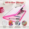 image:imageDexas Slimcase 2 Plastic Clipboard with Storage and Side Opening Natural Glitter Pink Binding Office Supplies Clipboards to Organize A4 Holder Nursing ClipboardsNeon Pink