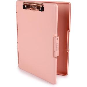 image:imageDexas Slimcase 2 Plastic Clipboard with Storage and Side Opening Natural Glitter Pink Binding Office Supplies Clipboards to Organize A4 Holder Nursing ClipboardsBlush Pink With Rose Gold Clip