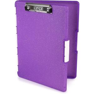 image:imageDexas Slimcase 2 Plastic Clipboard with Storage and Side Opening Natural Glitter Pink Binding Office Supplies Clipboards to Organize A4 Holder Nursing ClipboardsPurple Glitter