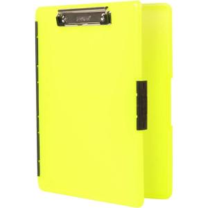 image:imageDexas Slimcase 2 Plastic Clipboard with Storage and Side Opening Natural Glitter Pink Binding Office Supplies Clipboards to Organize A4 Holder Nursing ClipboardsNeon Yellow