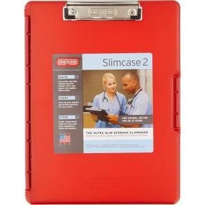 image:imageDexas Slimcase 2 Plastic Clipboard with Storage and Side Opening Natural Glitter Pink Binding Office Supplies Clipboards to Organize A4 Holder Nursing ClipboardsStrawberry Red