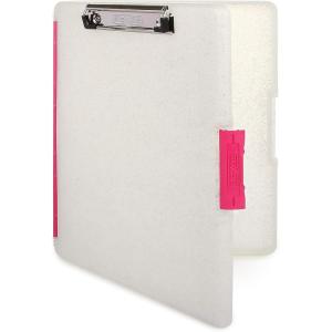 image:imageDexas Slimcase 2 Plastic Clipboard with Storage and Side Opening Natural Glitter Pink Binding Office Supplies Clipboards to Organize A4 Holder Nursing ClipboardsNatural Glitter Pink Binding