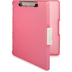image:imageDexas Slimcase 2 Plastic Clipboard with Storage and Side Opening Natural Glitter Pink Binding Office Supplies Clipboards to Organize A4 Holder Nursing ClipboardsPink Glitter