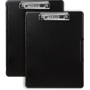 image:imageDexas Slimcase2 Storage Clipboard2 Pack with Side Opening Black with Chrome Clip Organize in Style for Home School Work or Trades Ideal for Teachers Nurses Students Homeschool125 x 95