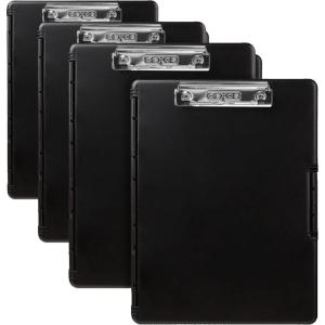 image:imageDexas Slimcase2 Storage Clipboard2 Pack with Side Opening Black with Chrome Clip Organize in Style for Home School Work or Trades Ideal for Teachers Nurses Students Homeschool125 x 95 Pack of 3