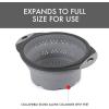 image:imageDexas 8 Collapsible Silicone Strainer in Sage Kitchen Strainer with Handles 72 Cup Capacity  BPAFree HeatResistant SpaceSaving Kitchen ToolCool Gray