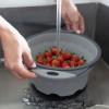 image:imageDexas 8 Collapsible Silicone Strainer in Sage Kitchen Strainer with Handles 72 Cup Capacity  BPAFree HeatResistant SpaceSaving Kitchen ToolCool Gray