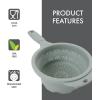 image:imageDexas 8 Collapsible Silicone Strainer in Sage Kitchen Strainer with Handles 72 Cup Capacity  BPAFree HeatResistant SpaceSaving Kitchen ToolSage