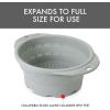 image:imageDexas 8 Collapsible Silicone Strainer in Sage Kitchen Strainer with Handles 72 Cup Capacity  BPAFree HeatResistant SpaceSaving Kitchen ToolSage