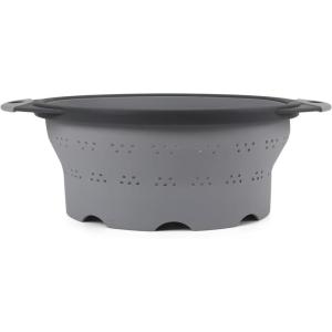 image:imageDexas 8 Collapsible Silicone Strainer in Sage Kitchen Strainer with Handles 72 Cup Capacity  BPAFree HeatResistant SpaceSaving Kitchen ToolCool Gray