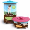 image:imageDexas Popware for Pets Flexible Suction Pet Food Lid GrayGreenPink