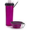 image:imageDexas Popware for Pets Snack Duo Dual Chambered Hydration Bottle and Snack Container with Collapsible Pet Cup GreenFuchsia