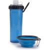 image:imageDexas Popware for Pets Snack Duo Dual Chambered Hydration Bottle and Snack Container with Collapsible Pet Cup GreenPro Blue