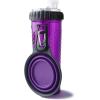image:imageDexas Popware for Pets Snack Duo Dual Chambered Hydration Bottle and Snack Container with Collapsible Pet Cup GreenPurple