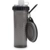 image:imageDexas Popware for Pets Snack Duo Dual Chambered Hydration Bottle and Snack Container with Collapsible Pet Cup GreenLight Gray