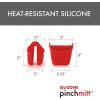 image:imageDexas PinchMitt Silicone Oven Mitt  Single Heat Resistant Glove to 450F NonSlip Grip Dishwasher Safe GrayRed