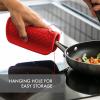 image:imageDexas Silicone Pot Handle Holder Heat Resistant Non Slip Grip for Hot Cookware Handles Dishwasher Safe Kitchen Accessory RedRed