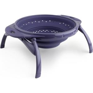 image:imageDexas POP Collapsible Silicone Colander 10 inch diameter Solid RedGray