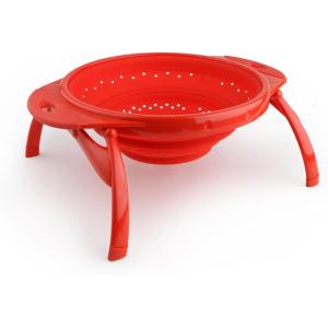 image:imageDexas POP Collapsible Silicone Colander 10 inch diameter Solid RedRed