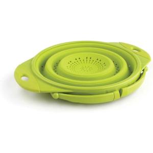 image:imageDexas POP Collapsible Silicone Colander 10 inch diameter Solid RedSolid Gray