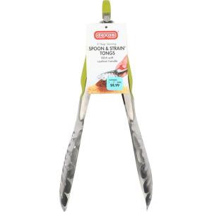 image:imageDexas Spoon and Strain Stainless Steel Slotted Tongs Green HandlesGreen